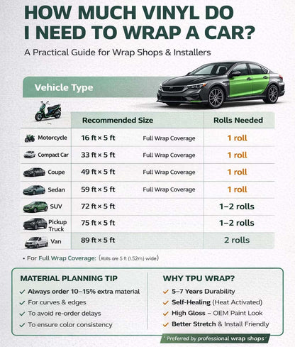 TPUNESS High Gloss TPU Car Wrap Film | Metal Paint Black