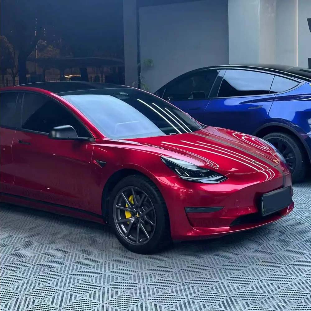 TPUNESS High Gloss TPU Car Wrap Film | Tesla Gloss Midnight Cherry Red