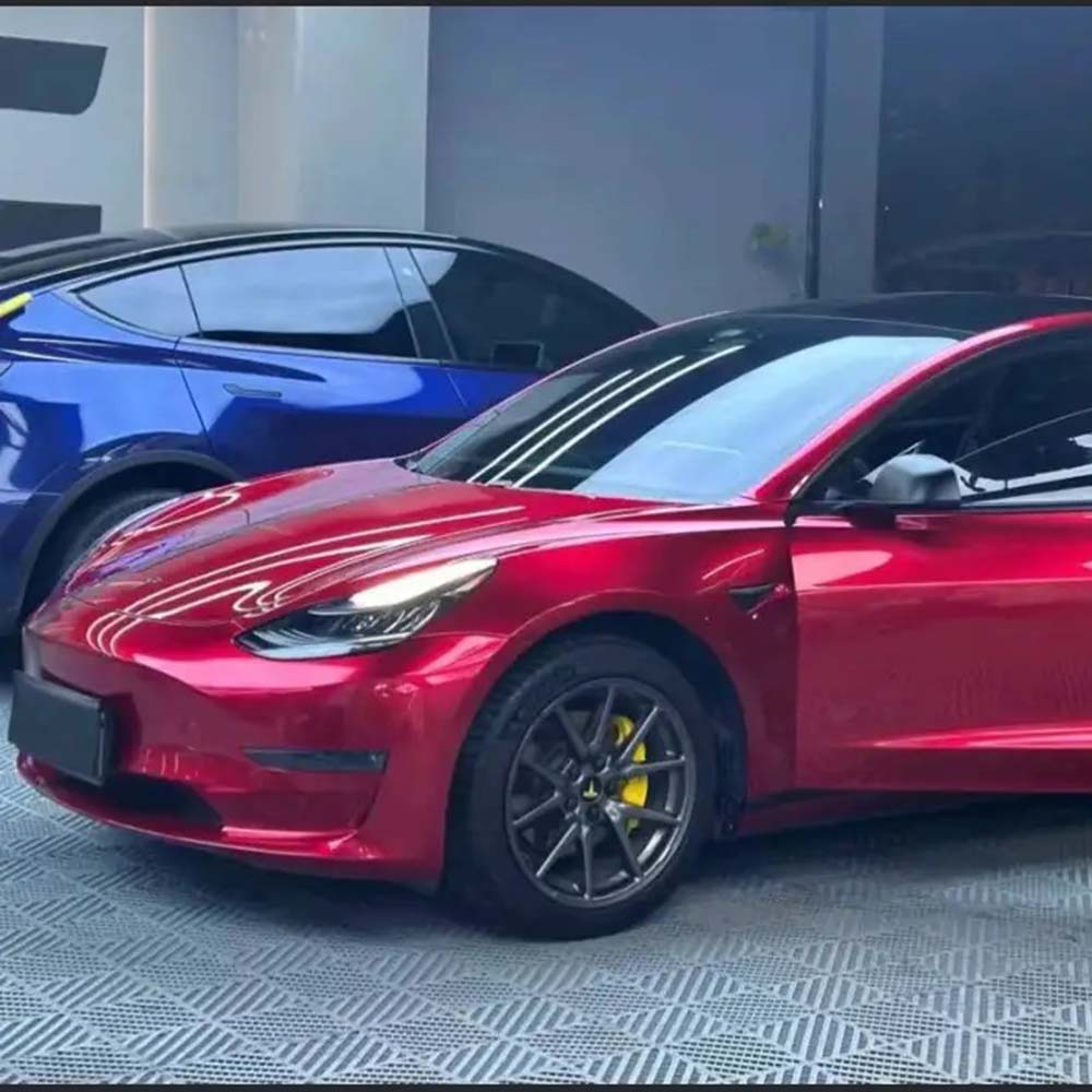 TPUNESS High Gloss TPU Car Wrap Film | Tesla Gloss Midnight Cherry Red